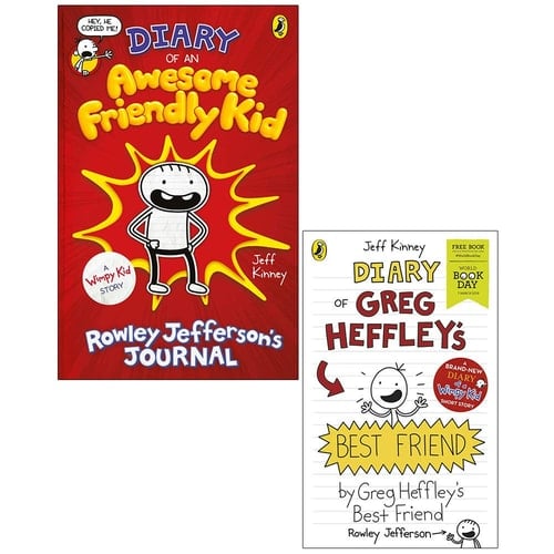Diary of an Awesome Friendly Kid, Diary of Greg Heffley's Best Friend World Book Day 2 Books Collection Set
