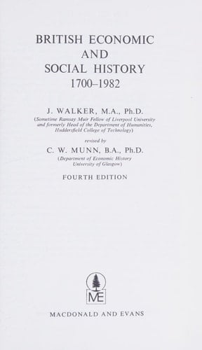 British Economic and Social History 1700-1982