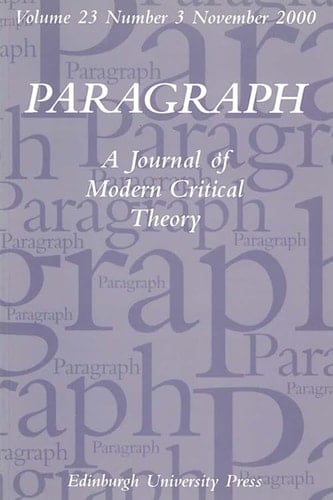 Revisiting the Scene of Writing: New Readings of Cixous Paragraph Volume 23, Issue 3