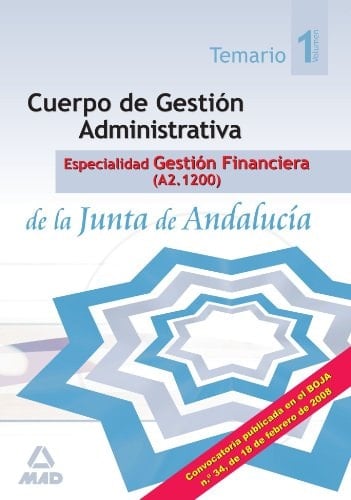 Cuerpo de Gestión Administrativa de la Junta de Andalucía especialidad Gestión Financiera (A2.1200). Temario