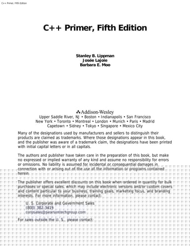 C++ Primer (5th Edition)