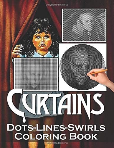Curtains Dots Lines Swirls Coloring Book: Great Gift Activity Color Puzzle Books For Adults And Kids! Relaxing
