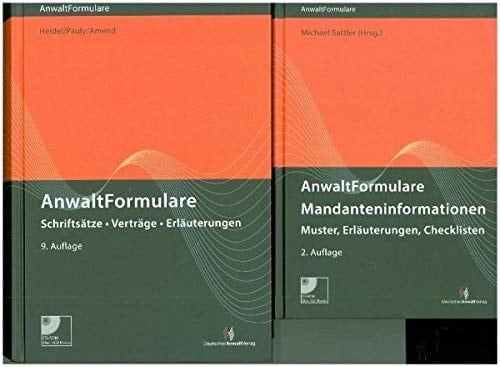 Paket AnwaltFormulare und AnwaltFormulare Mandanteninformationen Schriftsätze - Verträge - Erläuterungen