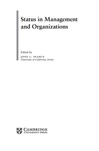 Status in Management and Organizations