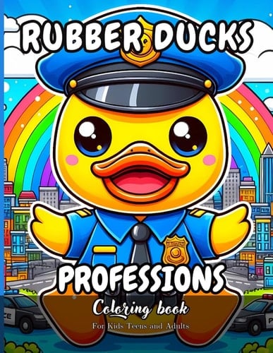 Rubber Ducks Professions Coloring Book for Kids, Teens and Adults 40 Simple Images to Stress Relief and Relaxing Coloring