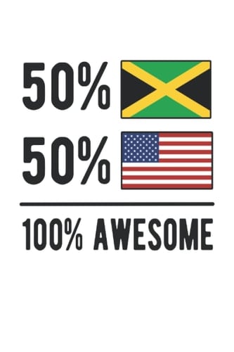 Jamaica USA Flag Lined Notebook: Half Jamaican Half American Journal 120 Pages 6" x 9" for anyone with Jamaican Roots