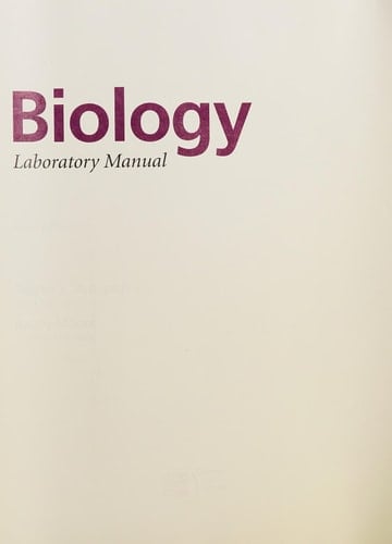 Biology Laboratory Manual