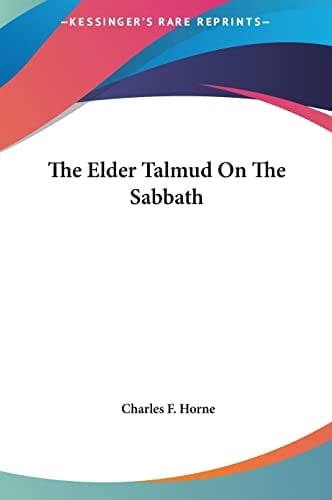 The Elder Talmud On The Sabbath
