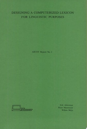 Designing a Computerized Lexicon for Linguistic Purposes