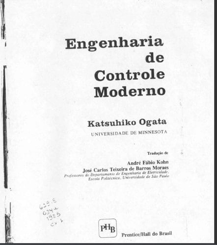 engenharia de controle moderno de katsuhiko ogata pela prentice hall 1982 Ed. 1982