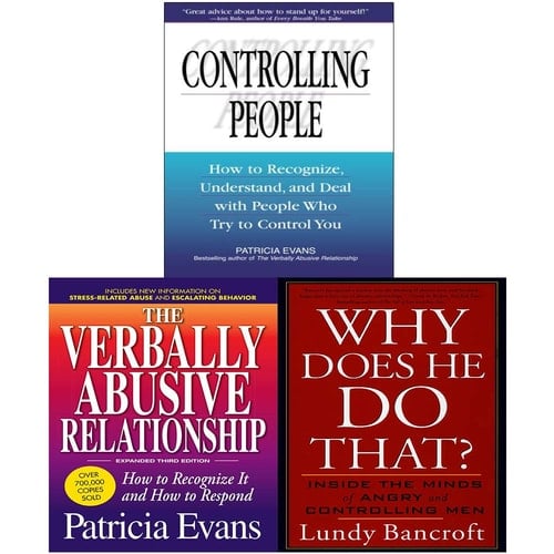Patricia Evans Collection 3 Books Set (Why Does He Do That, Verbally Abusive Relationship, Expanded Third Edition, Controlling People)