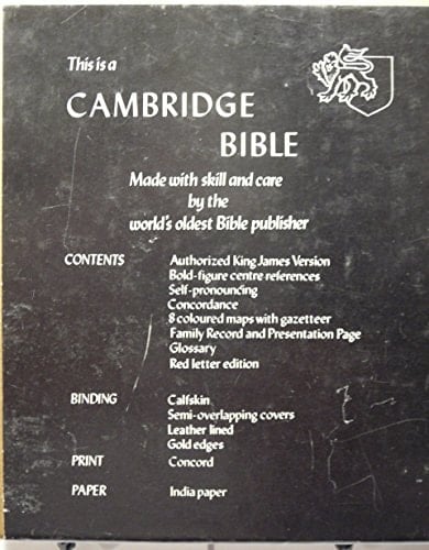 KJV Cameo Reference Edition Red Letter with Concordance and Dictionary, Black Bonded Leather