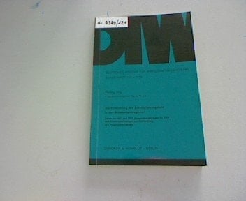 Die Entwicklung des Arbeitsplatzangebots in den Arbeitsmarktregionen Daten für 1961 u. 1970, Prognoseergebnisse für 1980 u. Kontrollrechnungen zur Überprüfung d. Prognoseverfahrens