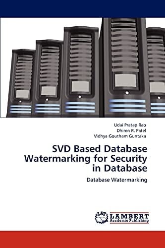 Svd Based Database Watermarking for Security in Database