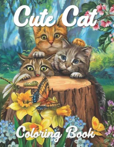 Cute Cat Coloring Book: 100 PAGES, JUMBO Cute Cat Colouring Book For Kids Ages 3-13 | Funny Cats Colouring Book Gift For Children