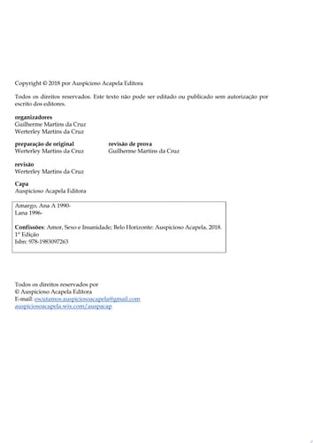 Confissões Amor, Sexo e Insanidade