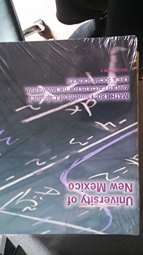Unm Math 180 Applied Calculus for the Managerial, Life and Social Sciences