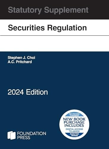 Securities Regulation Statutory Supplement, 2024 Edition