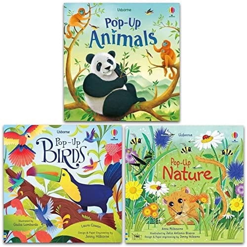 Usborne Pop Up Collection 3 Books Set By Fiona Watt Series 2 (pop-up Nature, Pop-up Animal, Pop-up Birds)
