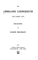 Das Ambraser Liederbuch vom Jahre 1582