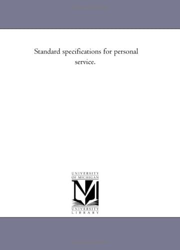 Standard Specifications for Personal Service.