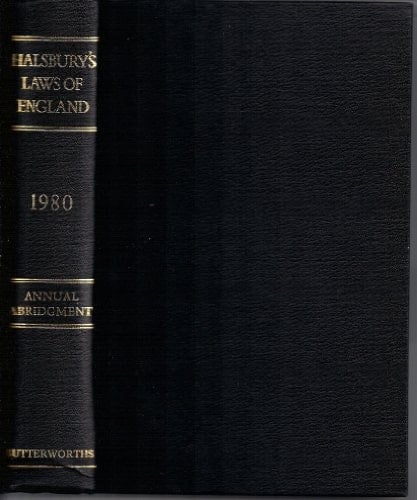 Halsbury's Laws of England Annual Abridgment 1980