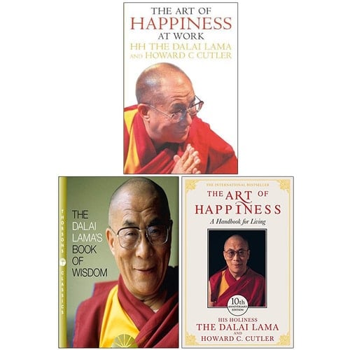 The Art Of Happiness At Work, The Dalai Lamas Book Of Wisdom, The Art Of Happiness 3 Books Collection Set