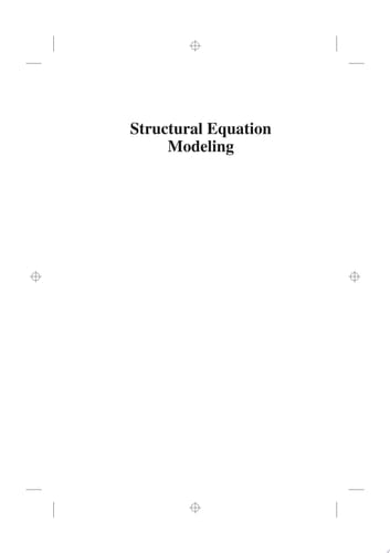 Structural Equation Modeling Applications Using Mplus