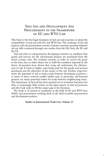 Tied Aid and Development Aid Procurement in the Framework of EU and WTO Law