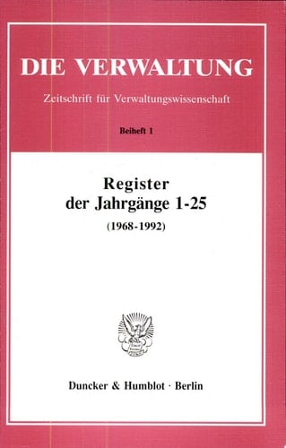 Register der Jahrgänge 1-25 (1968-1992)