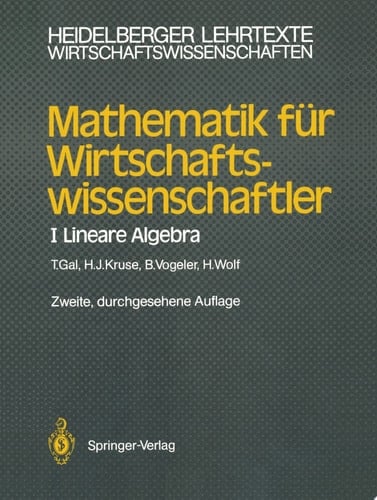 Mathematik für Wirtschaftswissenschaftler I Lineare Algebra