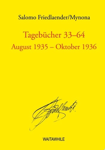 Tagebücher 33 - 64 August 1935 - Oktober 1936