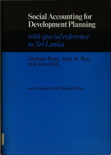Social Accounting for Development Planning with Special Reference to Sri Lanka
