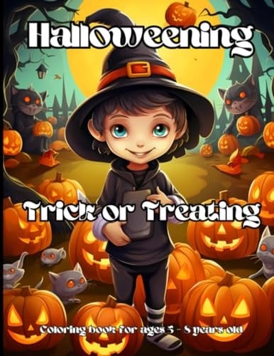Halloweening Trick or Treating: Coloring Book for children ages 5 to 8 years old