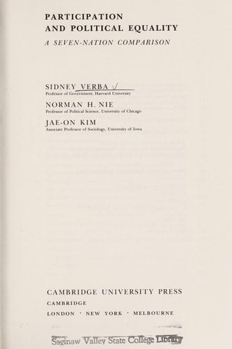 Participation and Political Equality A Seven-Nation Comparison