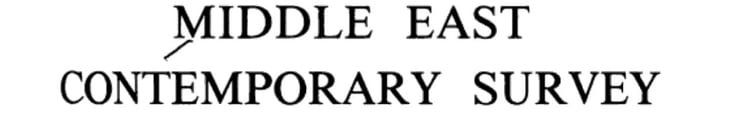 Middle East Contemporary Survey, Volume Xiii, 1989