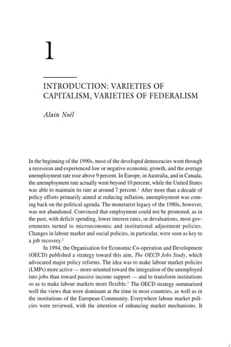 Federalism and Labour Market Policy Comparing Different Governance and Employment Strategies