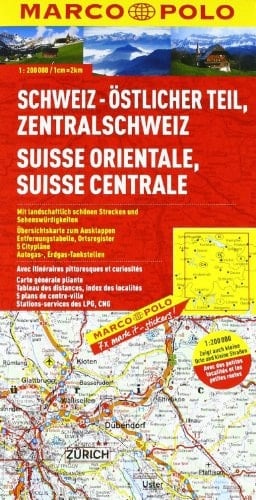 MARCO POLO Karte Schweiz 02. Östlicher Teil / Zentralschweiz 1 : 200 000