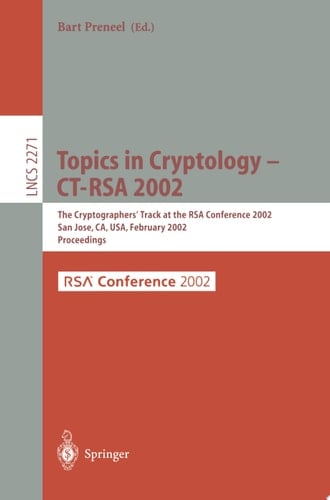 Topics in Cryptology - CT-RSA 2002
