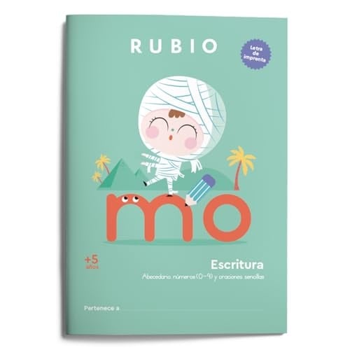 Escritura con letra de imprenta (+5 años): Abecedario, números (0-9) y oraciones sencillas.