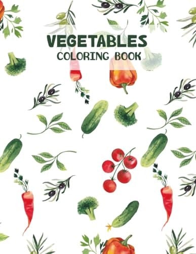 Vegetables Coloring Book for Kids Including Corn, Mushroom, Banana