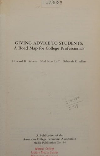 Giving Advice to Students A Road Map for College Professionals