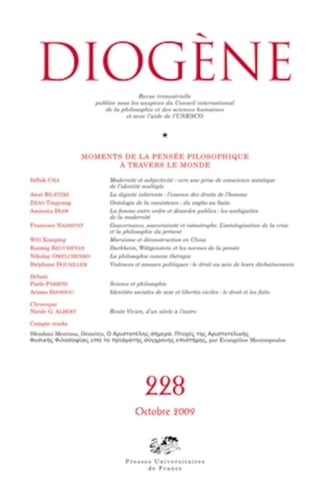 Diogène 2009, n° 228: Moments de la pensée pilosophique à travers le monde