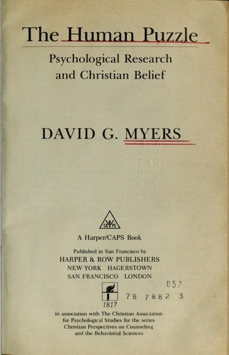 The Human Puzzle: Psychological Research and Christian Belief (Journals of Thomas Merton)