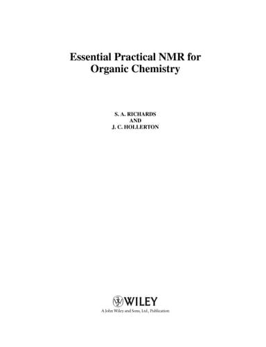 Essential Practical NMR for Organic Chemistry