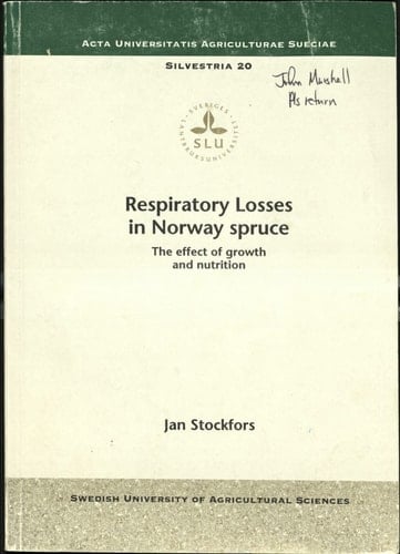 Respiratory Losses in Norway Spruce The Effect of Growth and Nutrition