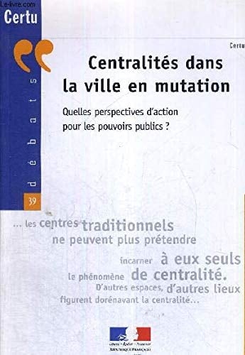 Centralités dans la ville en mutation quelles perspectives d'action pour les pouvoirs publics