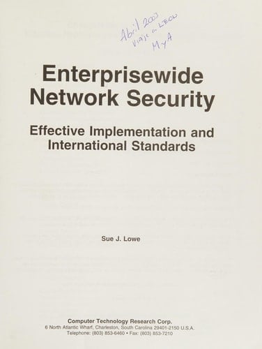 Enterprisewide Network Security Effective Implementation and International Standards