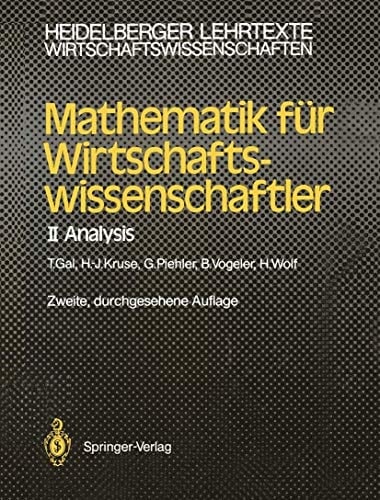 Mathematik für Wirtschaftswissenschaftler Analysis