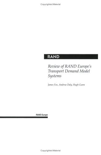 Review of RAND Europe's Transport Demand Model Systems